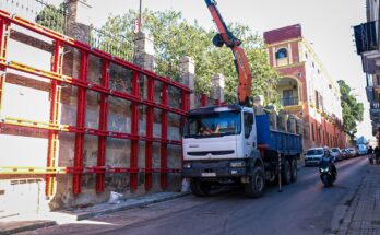 LAS OBRAS DE LA REHABILITACIÓN DEL CERRAMIENTO DEL PALACIO MUNICIPAL FINALIZARÁN EN FEBRERO